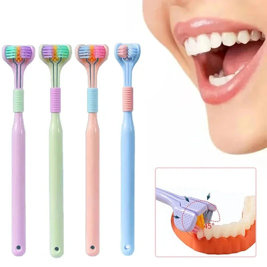 Three-Sided Soft Bristle Toothbrush for Adults